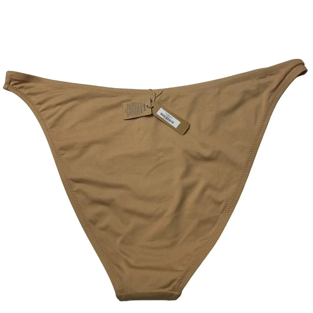 SKIMS Swim‎ Micro Triangle Top + Cheeky Tanga Bottom Bikini Set Ochre 3x